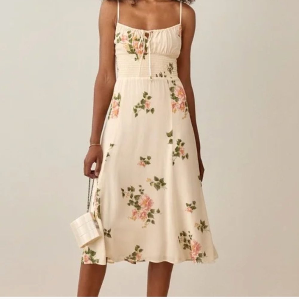 Reformation Bran Dress in Marcona